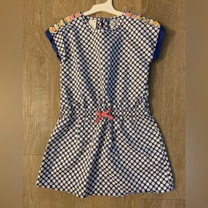 Wonderkids Girl's Size 5T Blue & White Polka Dot Dress Colorful Accents